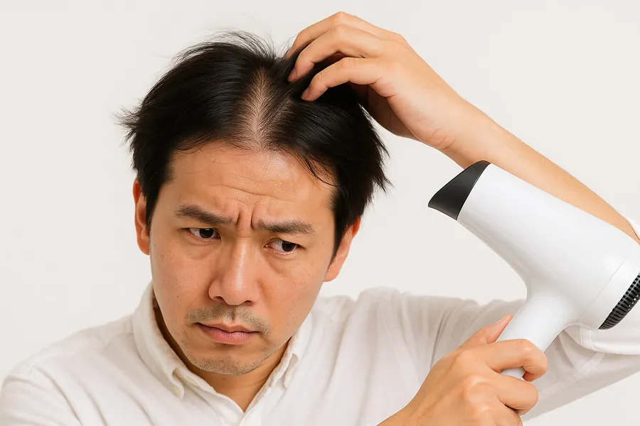 吹整時做出髮根的份量