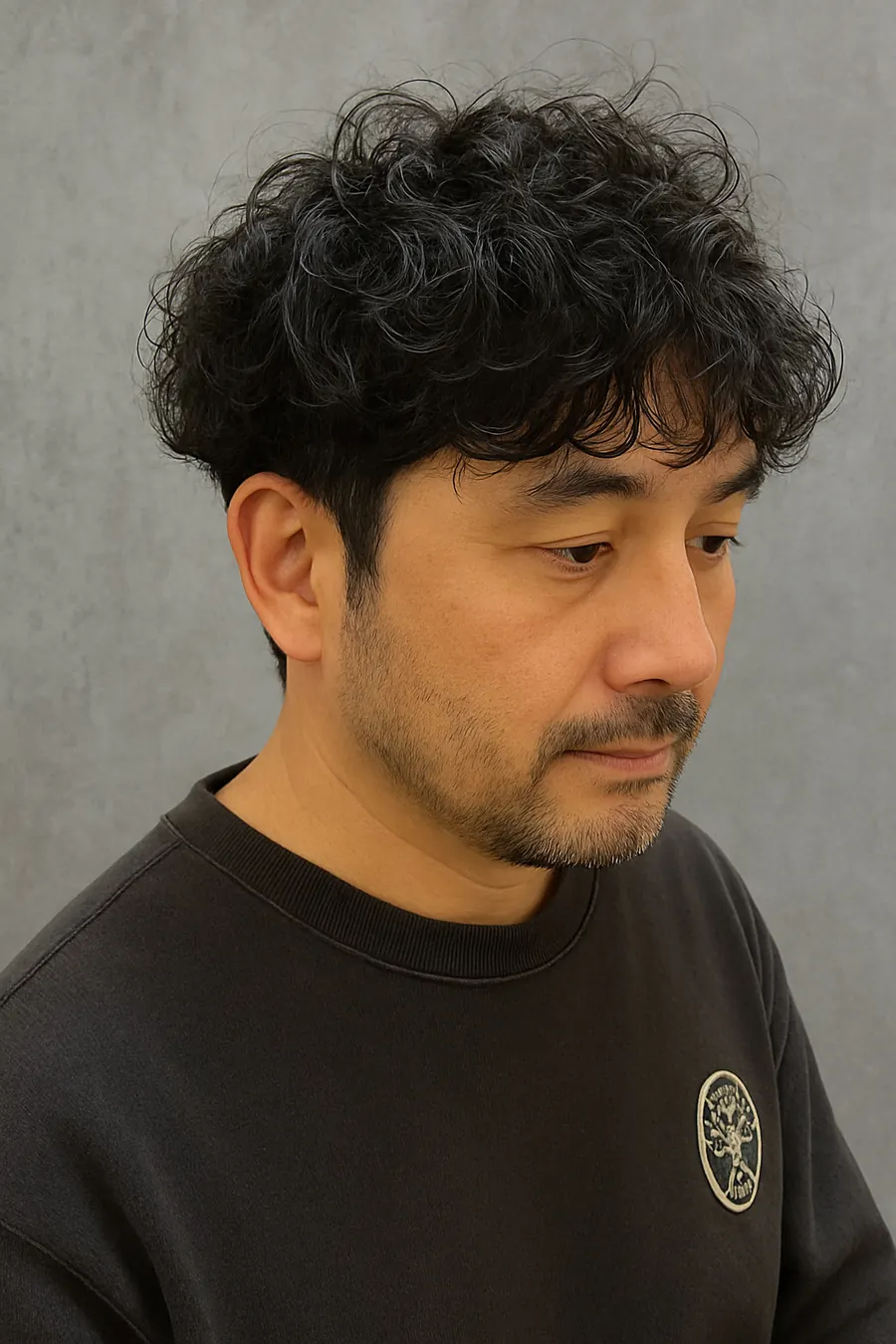 蓬鬆質感電髮側面
